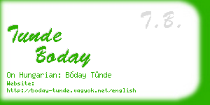 tunde boday business card